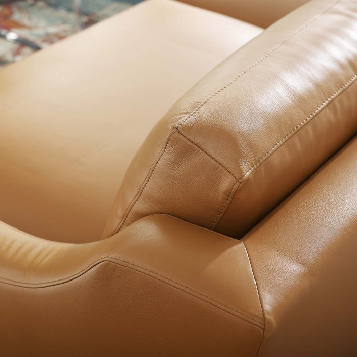 Harness 83.5" Stainless Steel Base Leather Sofa - view 11