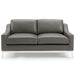 Harness 64" Stainless Steel Base Leather Loveseat - alternate angle view