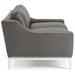 Harness 64" Stainless Steel Base Leather Loveseat - in lifestyle setting