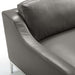 Harness 64" Stainless Steel Base Leather Loveseat - view 6
