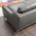 Harness 64" Stainless Steel Base Leather Loveseat - detail close-up