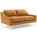 Harness 64" Stainless Steel Base Leather Loveseat - view 8