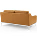 Harness 64" Stainless Steel Base Leather Loveseat - view 11