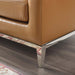 Harness 64" Stainless Steel Base Leather Loveseat - view 9