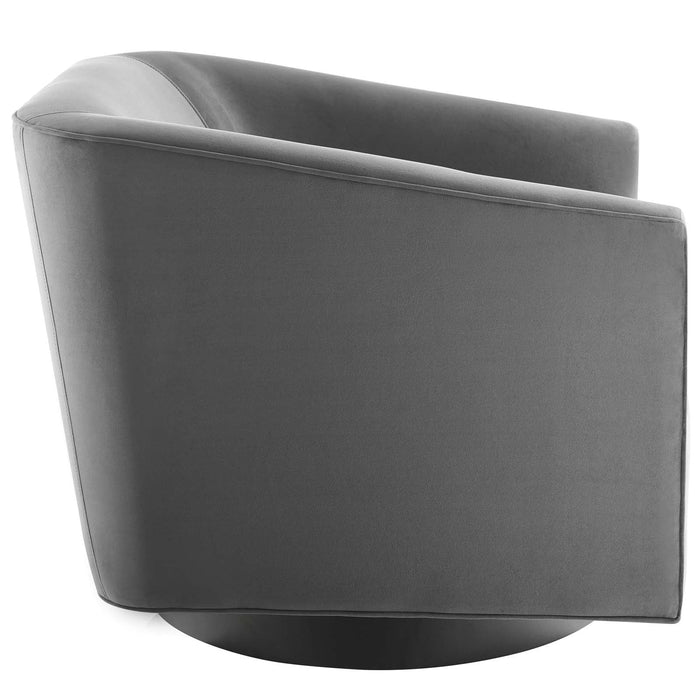 Twist Accent Lounge Performance Velvet Swivel Chair - in lifestyle setting