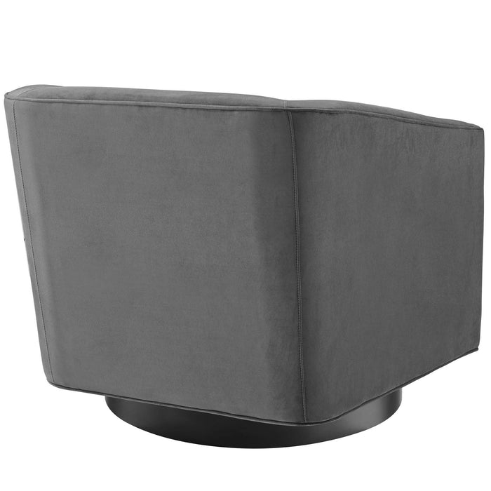 Twist Accent Lounge Performance Velvet Swivel Chair - view 5