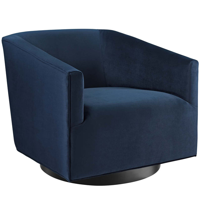 Twist Accent Lounge Performance Velvet Swivel Chair - view 9