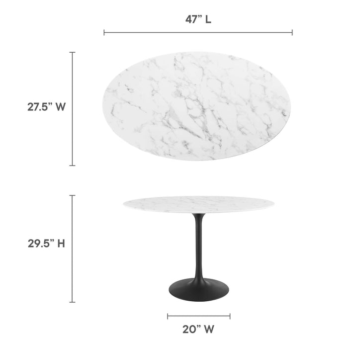 Lippa Oval Artificial Marble Dining Table