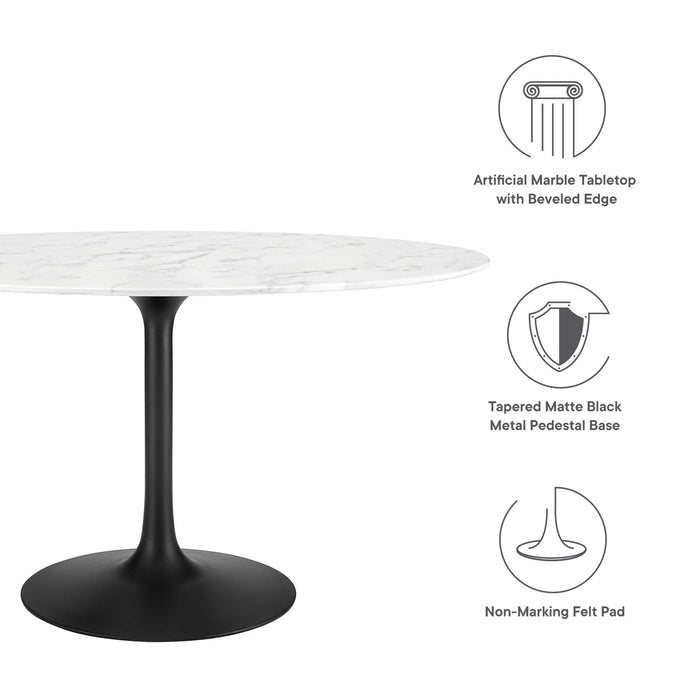 Lippa Oval Artificial Marble Dining Table