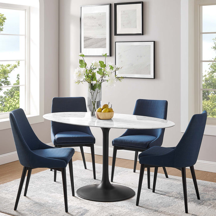 Lippa Oval Artificial Marble Dining Table
