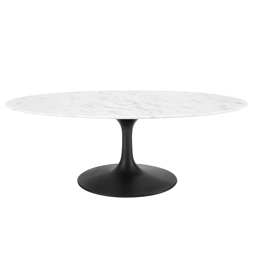 Modway Lippa Oval Artificial Marble Coffee Table Living Room Furniture - View 35