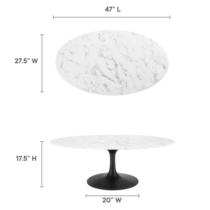 Lippa Oval Artificial Marble Coffee Table