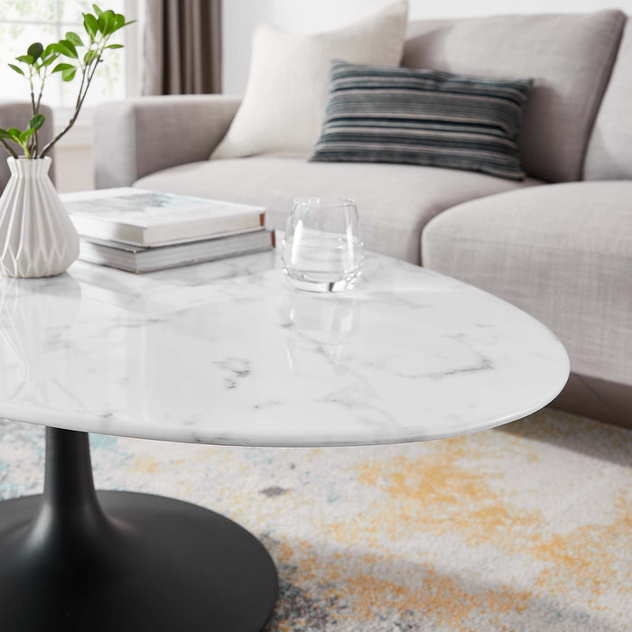 Lippa Oval Artificial Marble Coffee Table