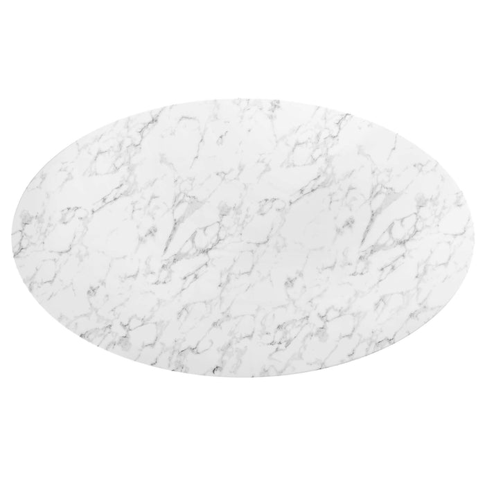 Lippa Oval Artificial Marble Dining Table