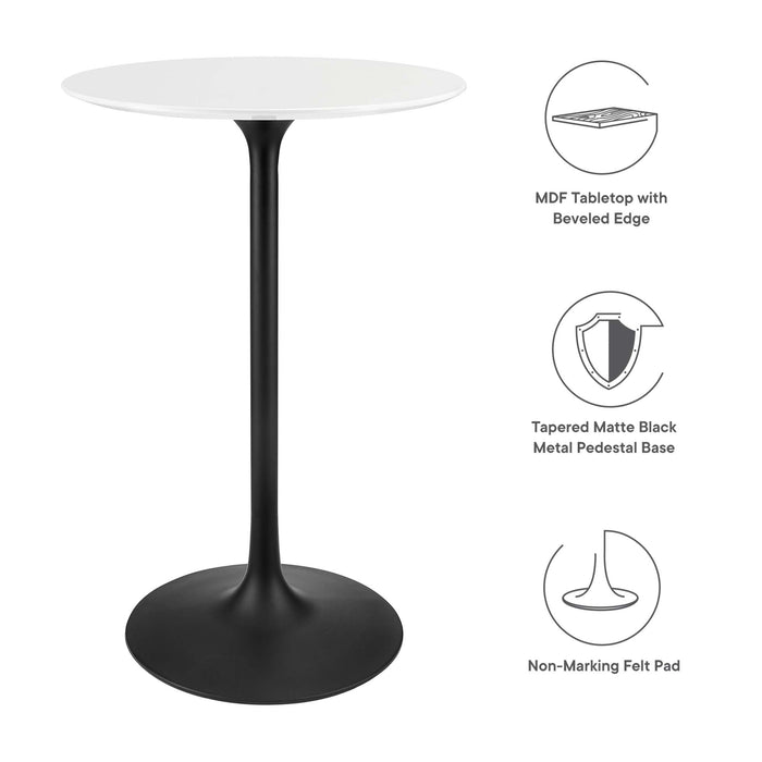 Modway Lippa Round Wood Bar Table Living Room Furniture - View 14