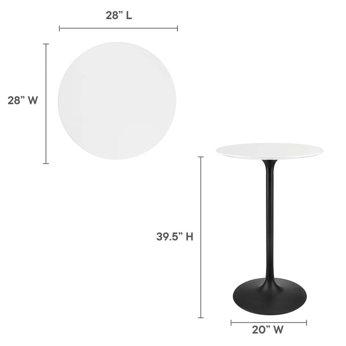 Modway Lippa Round Wood Bar Table Living Room Furniture - View 15