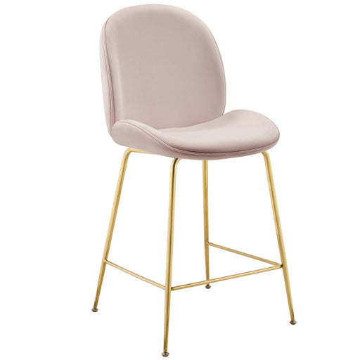 Modway Scoop Gold Stainless Steel Leg Performance Velvet Counter Stool Living Room Furniture - View 17