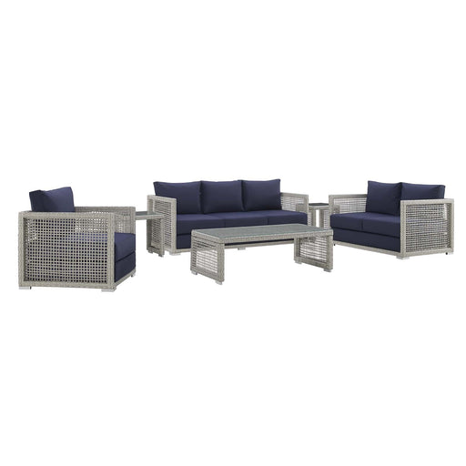 Modway Aura 6 Piece Outdoor Patio Wicker Rattan Set - Product Image 31