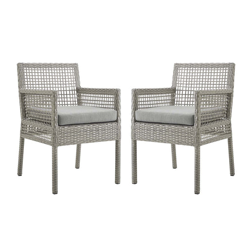 Aura Dining Armchair Outdoor Patio Wicker Rattan Set of 2 - Modway \outdoor\dining chairs