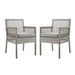Aura Dining Armchair Outdoor Patio Wicker Rattan Set of 2 - Modway \outdoor\dining chairs