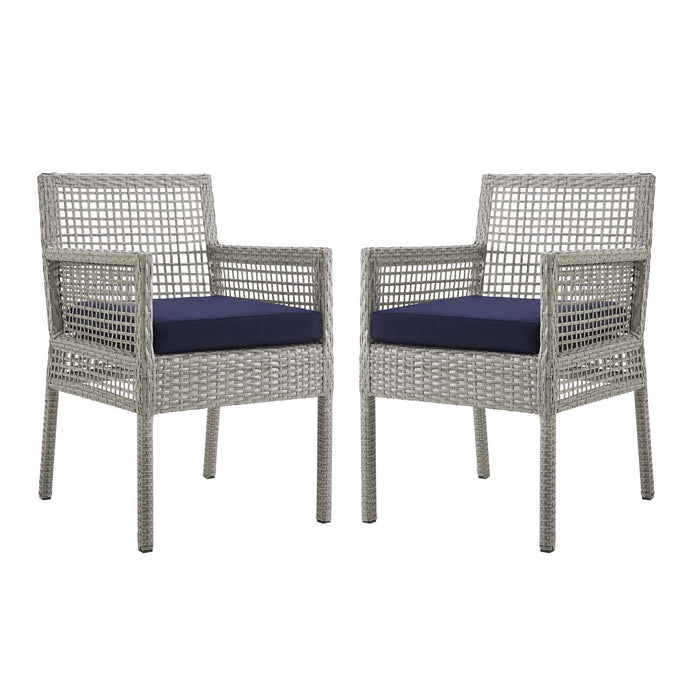 Aura Dining Armchair Outdoor Patio Wicker Rattan Set of 2 - view 7