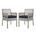 Aura Dining Armchair Outdoor Patio Wicker Rattan Set of 2 - view 7