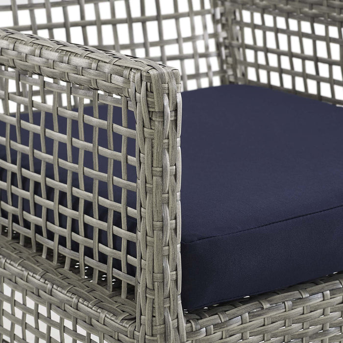 Aura Dining Armchair Outdoor Patio Wicker Rattan Set of 2 - view 12