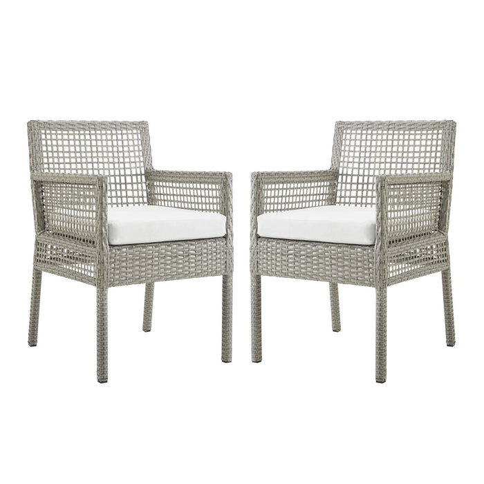 Aura Dining Armchair Outdoor Patio Wicker Rattan Set of 2 - view 13
