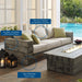 Manteo Rustic Coastal Outdoor Patio Sunbrella®  Sofa - in lifestyle setting