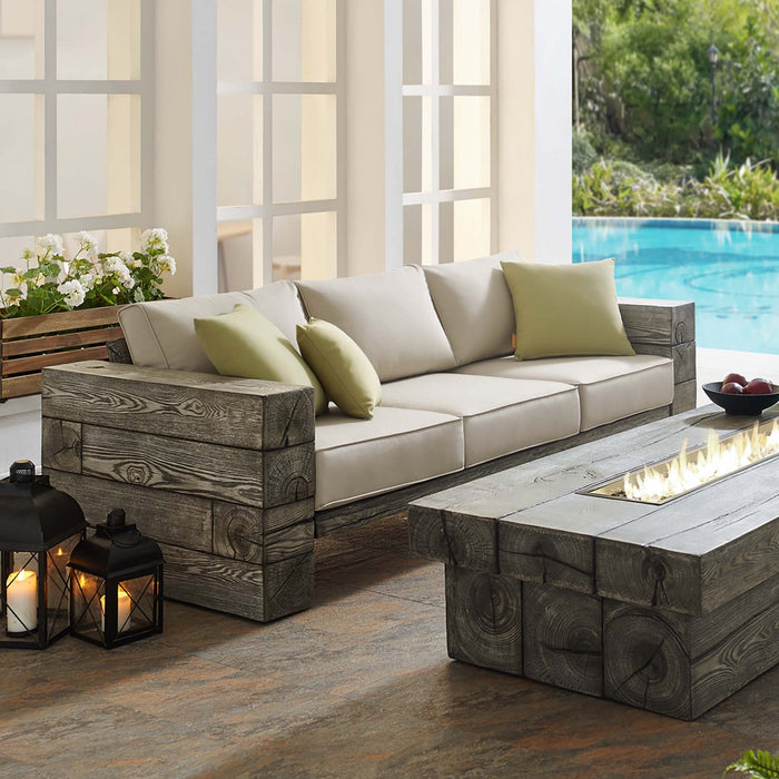 Manteo Rustic Coastal Outdoor Patio Sunbrella®  Sofa - Modway \outdoor\sofas & sectionals
