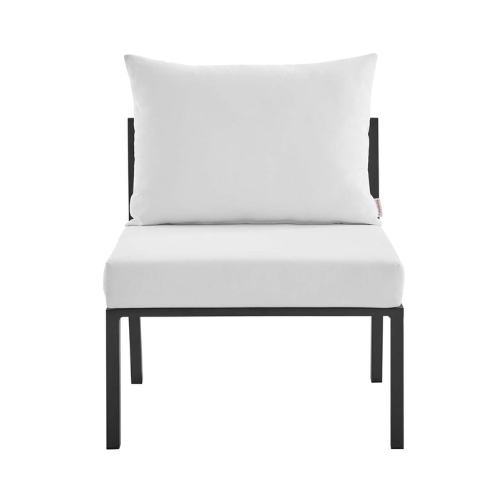 Riverside Outdoor Patio Aluminum Armless Chair - view 13