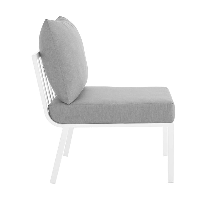 Riverside Outdoor Patio Aluminum Armless Chair - view 18