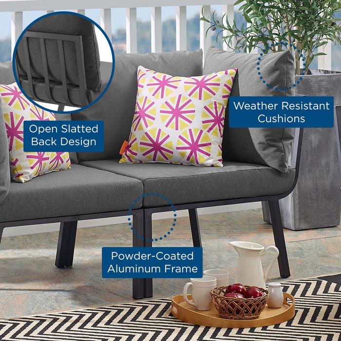 Riverside Outdoor Patio Aluminum Corner Chair - Modway \outdoor\sofas & sectionals