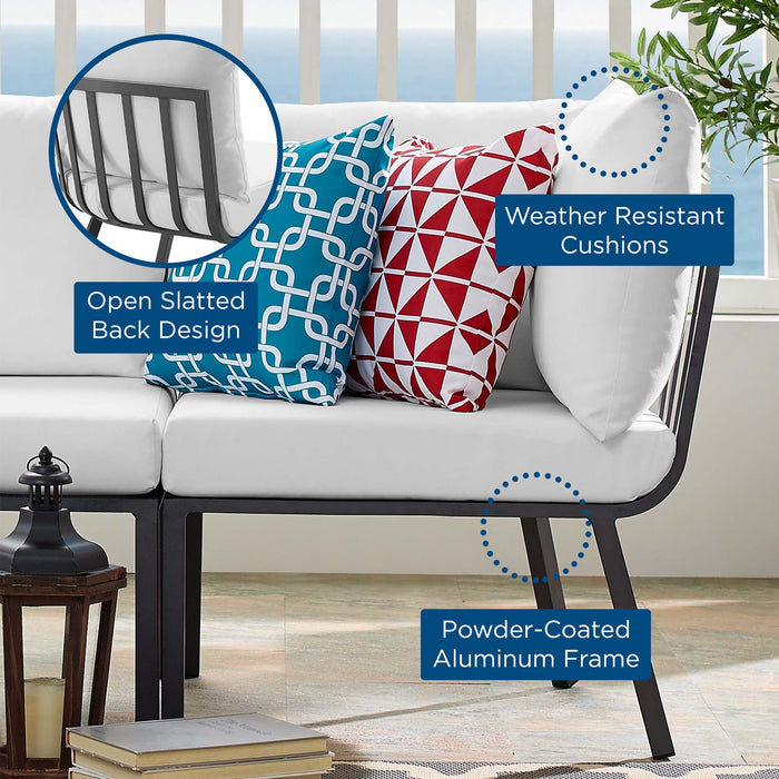 Riverside Outdoor Patio Aluminum Corner Chair - view 8