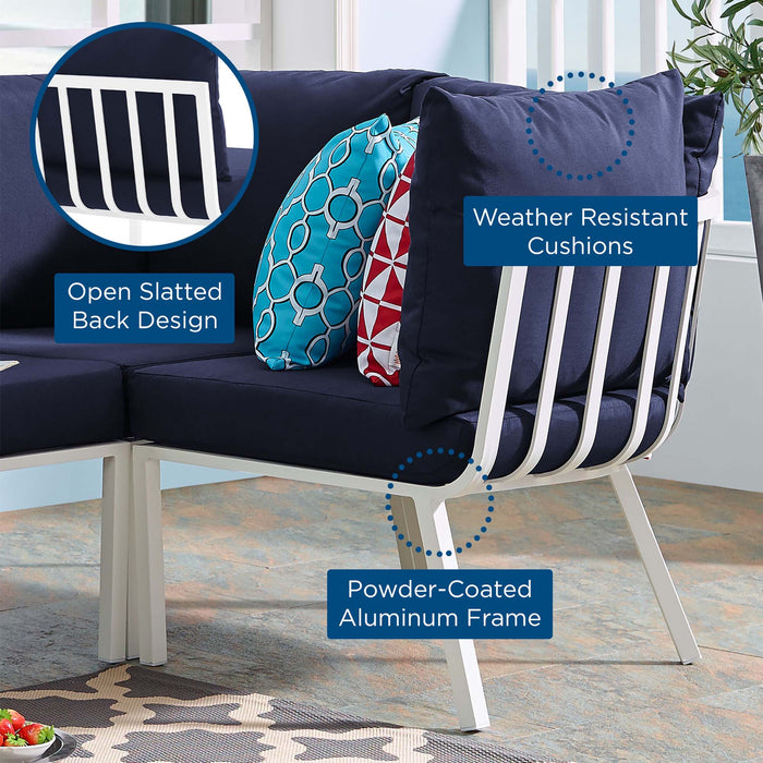Riverside Outdoor Patio Aluminum Corner Chair - view 24