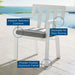 Baxley Stackable Outdoor Patio Aluminum Dining Armchair - detail close-up