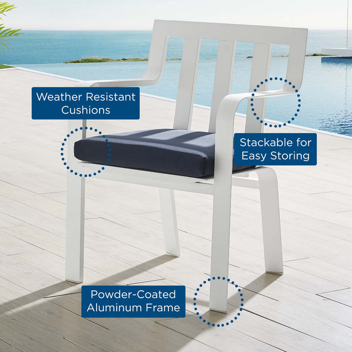 Baxley Stackable Outdoor Patio Aluminum Dining Armchair - view 8
