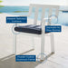 Baxley Stackable Outdoor Patio Aluminum Dining Armchair - view 8