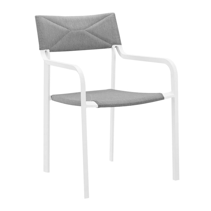 Raleigh Stackable Outdoor Patio Aluminum Dining Armchair - alternate angle view