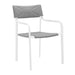 Raleigh Stackable Outdoor Patio Aluminum Dining Armchair - alternate angle view