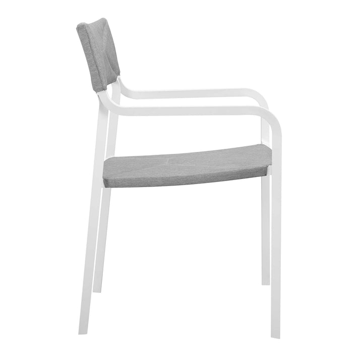 Raleigh Stackable Outdoor Patio Aluminum Dining Armchair - detail close-up