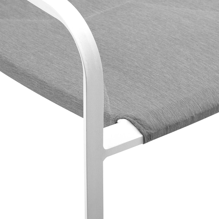 Raleigh Stackable Outdoor Patio Aluminum Dining Armchair - view 6