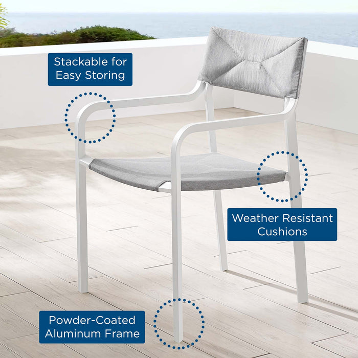 Raleigh Stackable Outdoor Patio Aluminum Dining Armchair - view 7