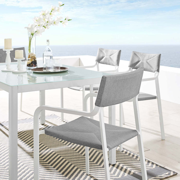 Raleigh Stackable Outdoor Patio Aluminum Dining Armchair - view 8