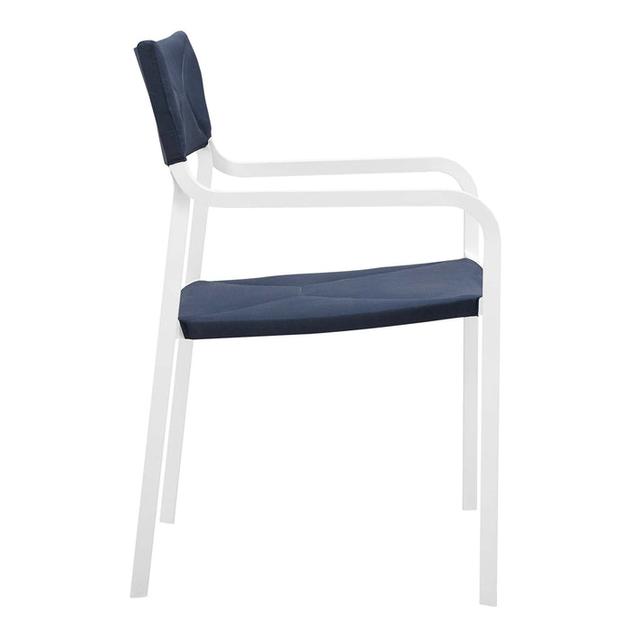 Raleigh Stackable Outdoor Patio Aluminum Dining Armchair - view 12