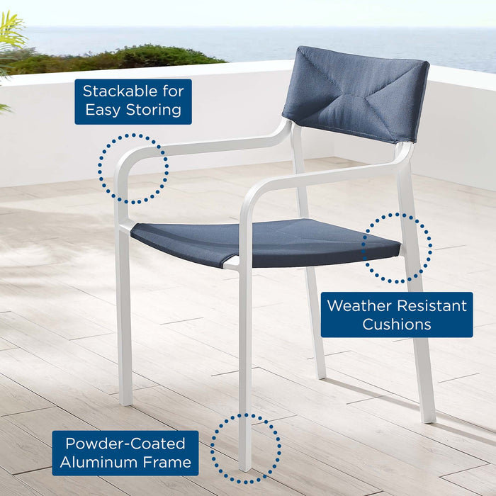 Raleigh Stackable Outdoor Patio Aluminum Dining Armchair - view 11