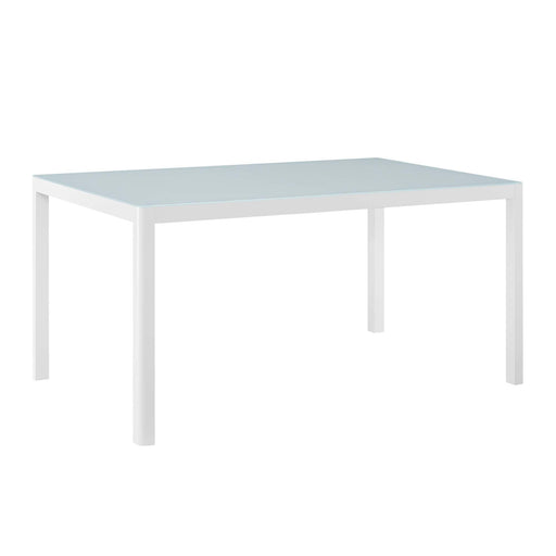 Raleigh 59" Outdoor Patio Aluminum Dining Table - alternate angle view