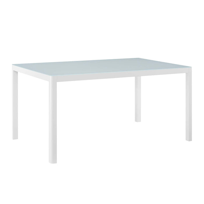 Raleigh 59" Outdoor Patio Aluminum Dining Table - alternate angle view