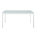 Raleigh 59" Outdoor Patio Aluminum Dining Table - in lifestyle setting