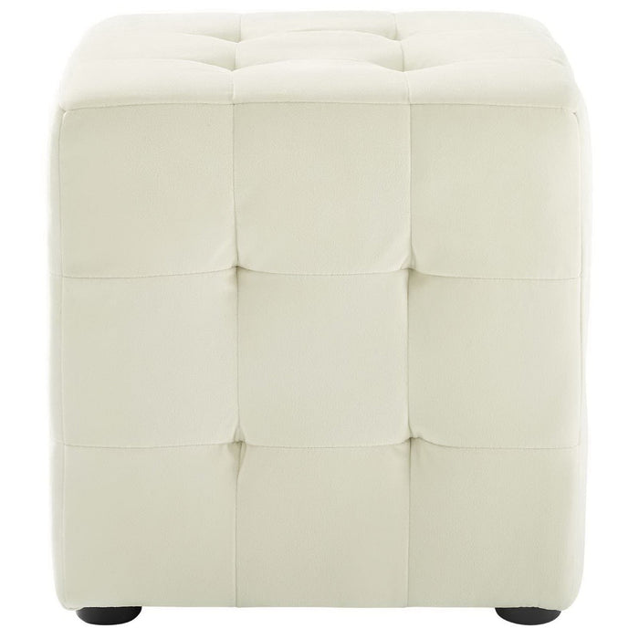 Contour Tufted Cube Performance Velvet Ottoman